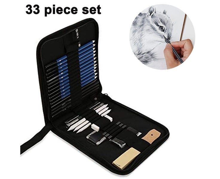 Drawing Pencils Art Kit, Drawing Pens Professional Art Graphite Charcoal Pain Carousel 1