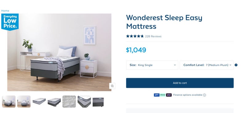 Wonderest sleep easy king single mattress and base Carousel 1