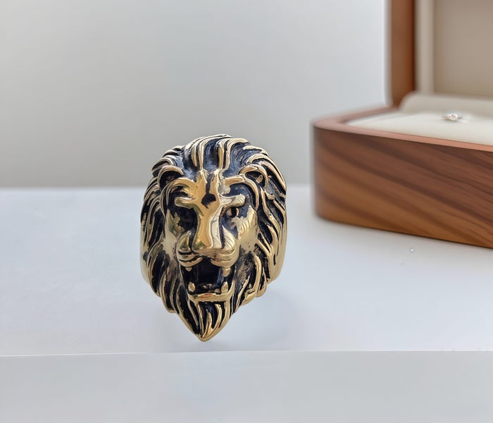 (18K Gold Filled) Statement Lion Ring- Bold & Masculine RST17KL-7 Carousel 1