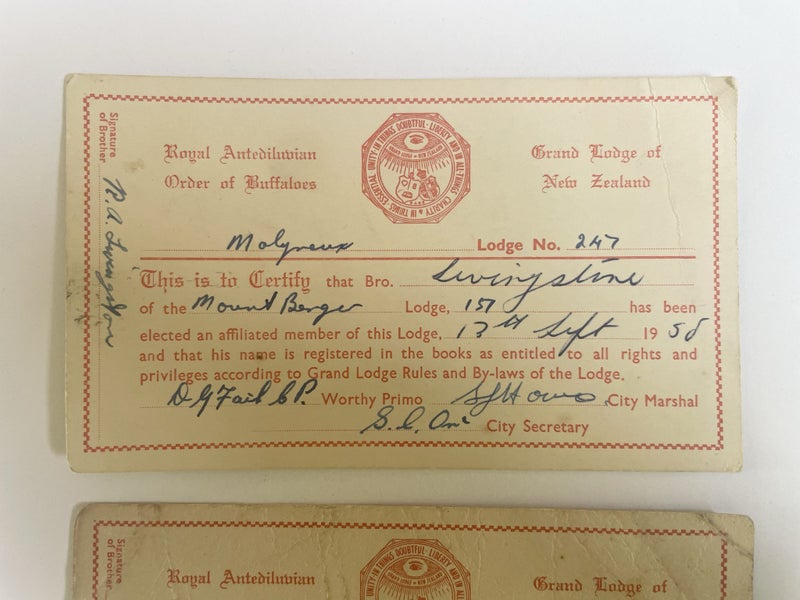 Royal Antediluvian Order of Buffaloes Membership Cards Carousel 2
