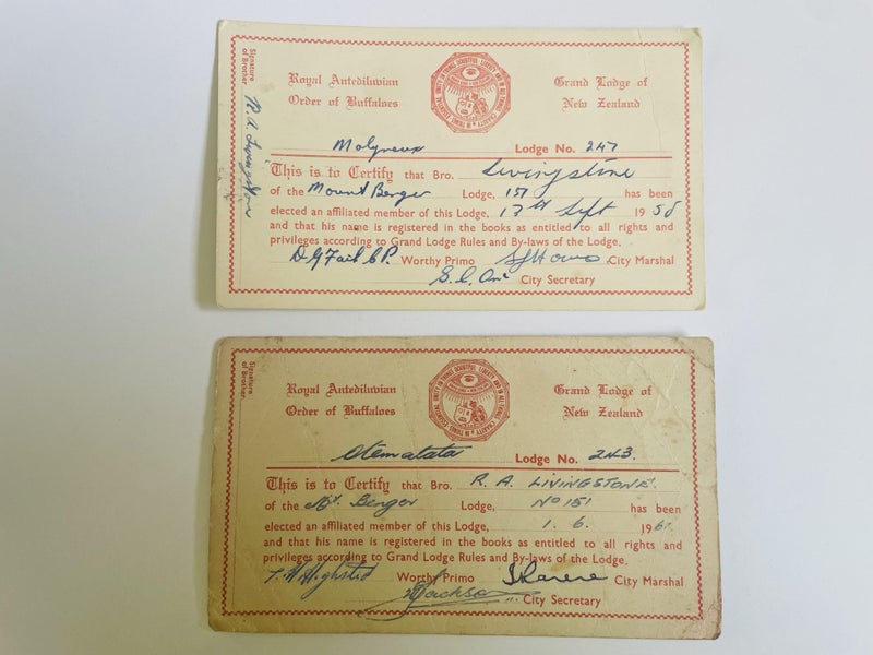 Royal Antediluvian Order of Buffaloes Membership Cards Carousel 1