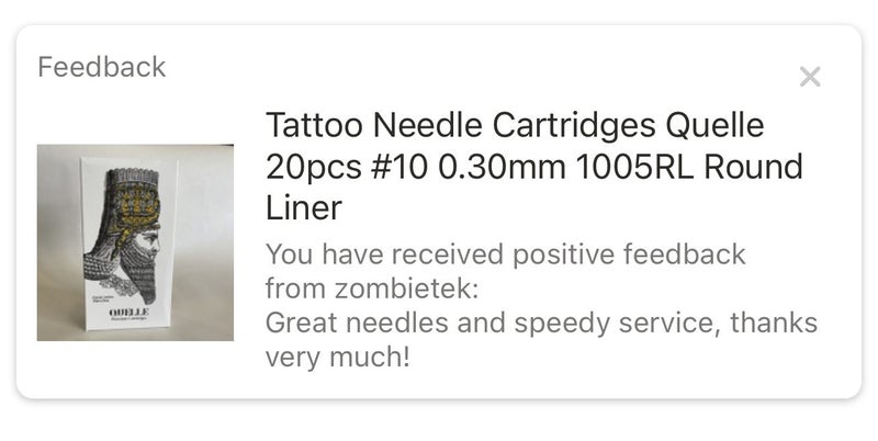 Tattoo Needle Cartridges Quelle 20pcs #10 0.30mm 1007RL Round Liner63831923651715111