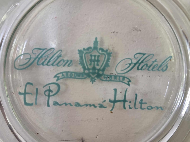 Vintage Hilton Hotels - El Panama Hilton Clear Gass Ashtray Carousel 2