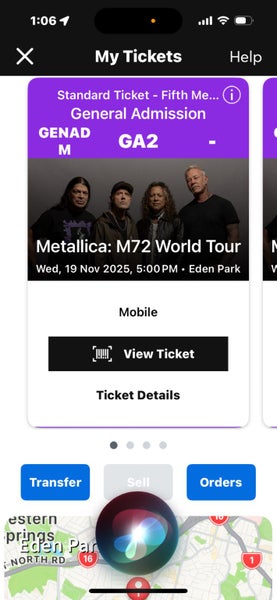 Metallica tickets x4 GA2 eden park Carousel 4