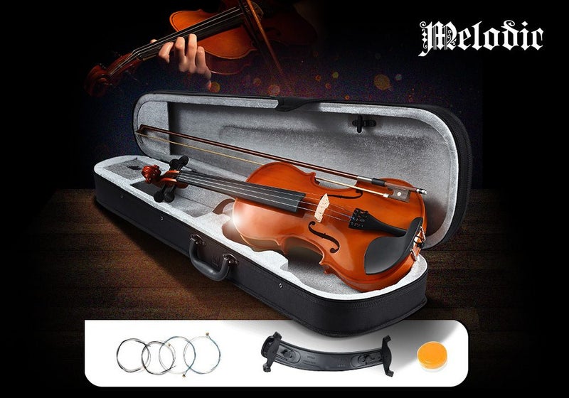 1/4 Acoustic Violin Kit 4 Strings with Case Bow Carousel 1