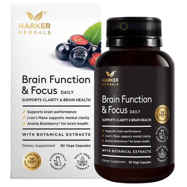 Harker Herbals, Brain Function & Focus, 90 Vege Capsules Carousel 1