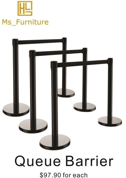 Crowd Control Queue Barrier Fence/ SET 1 Pair/ Adjustable/ Black/ Isolation New Carousel 1