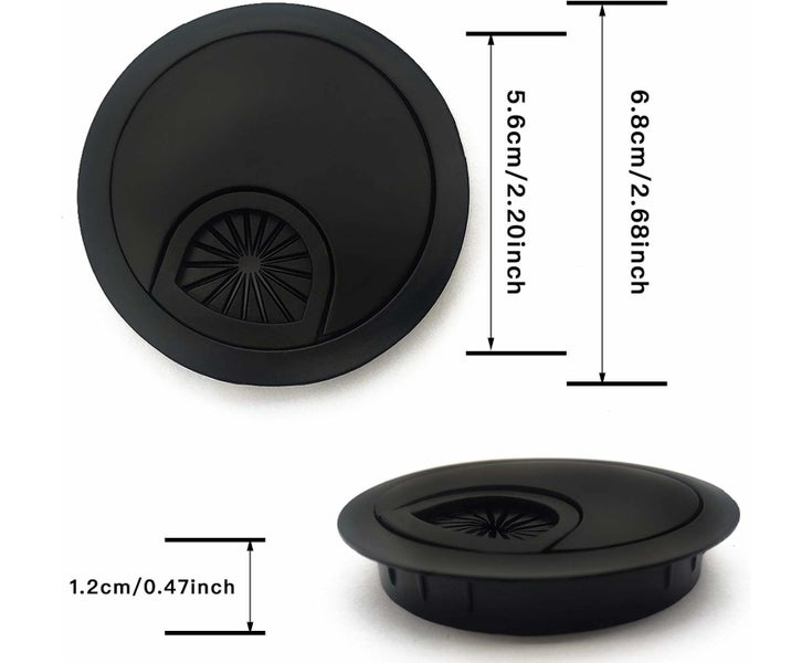 2 Pieces Cable Hole Cover, Round Cable Pass, Desk Cable Passage, Cable Manage Carousel 2