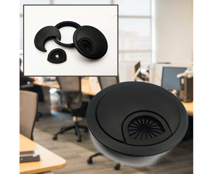 2 Pieces Cable Hole Cover, Round Cable Pass, Desk Cable Passage, Cable Manage Carousel 5