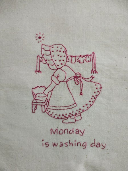 Red work Stitchery for craft Carousel 2
