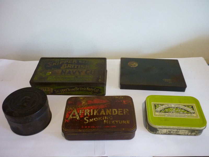 TOBACCO TINS X5. 3 RARE VINTAGE. Carousel 1