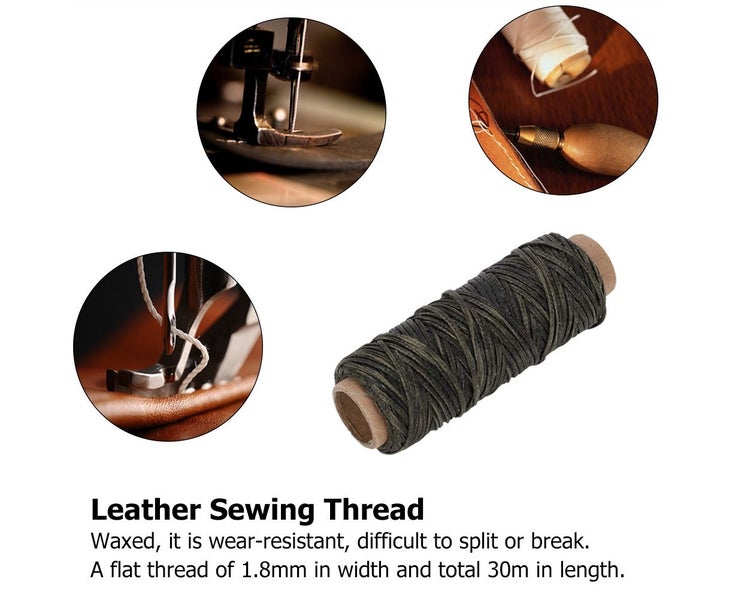 210D 50m Flat Waxed Sewing Thread Leather Craft Shoes Repair Hand Stitching C Carousel 5