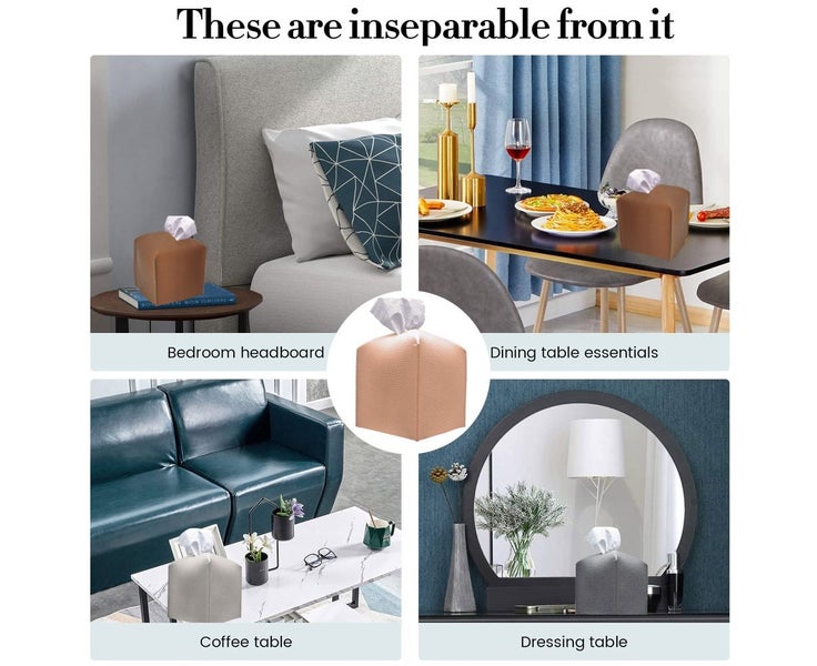 2 simple and fashionable household tissue bags PU leather tissue storage bags Carousel 5