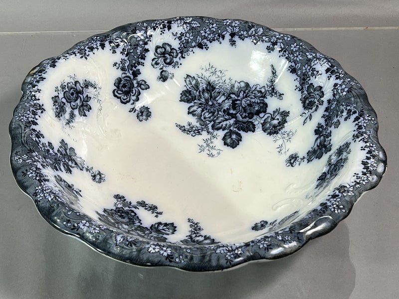SALE>> HUGE Antique Blue and White Wash Bowl - Repurpose Into a Sink Basin Carousel 1