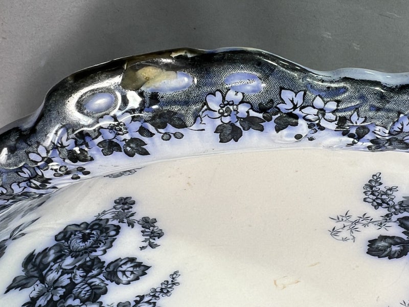 SALE>> HUGE Antique Blue and White Wash Bowl - Repurpose Into a Sink Basin Carousel 11