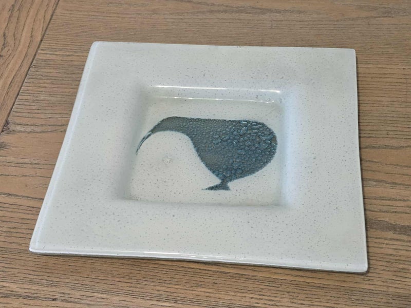 Kiwi Bird (NZ) Art Glass Square Dish Carousel 2