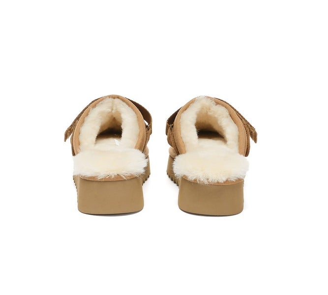 AUSTRALIAN SHEPHERD(R) UGG Slippers Sheepskin Wool Slingback Platform Cozeln Carousel 8