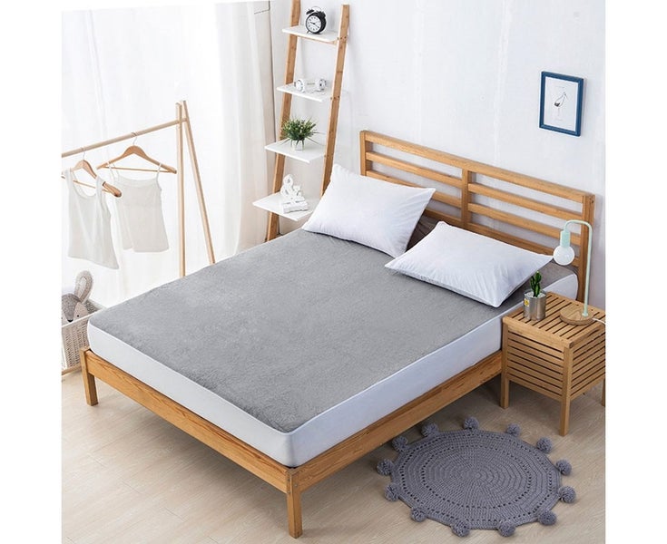 Waterproof Anti mite Mattress Pad Cover Fitted Sheet Grey 90*190+30cm Carousel 2