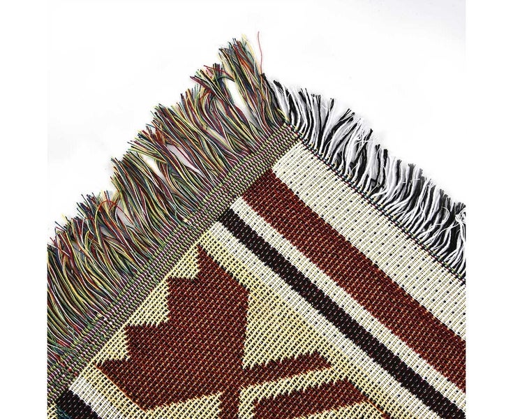 Double Sided Cotton Woven Couch Throw Blanket Carpet with Decorative Tassels Carousel 5