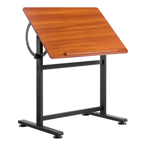 Drafting Table Adjustable 0o-90o Tilt Wooden Drawing Desk With H-Frame Carousel 1