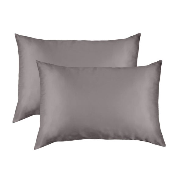 Mulberry Silk Pillow Case Twin Pack Size: 51X76cm Charcoal Carousel 1