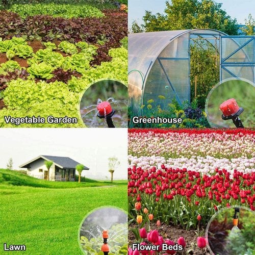 40M Drip Irrigation Watering Hose Kit System Carousel 10