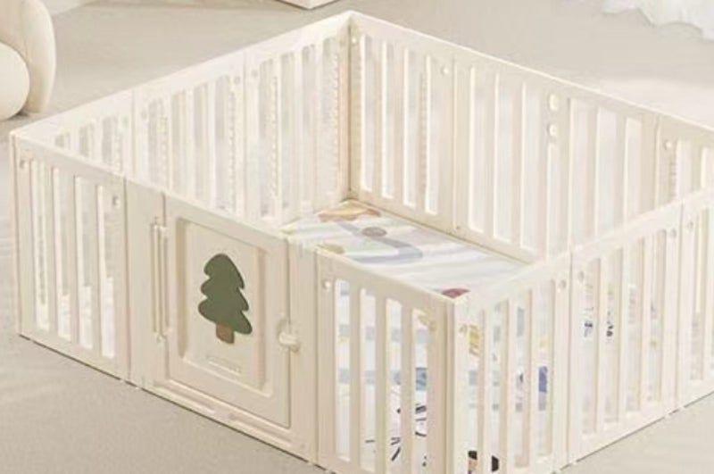 Baby or Toddler Play Pen with Mat Carousel 1