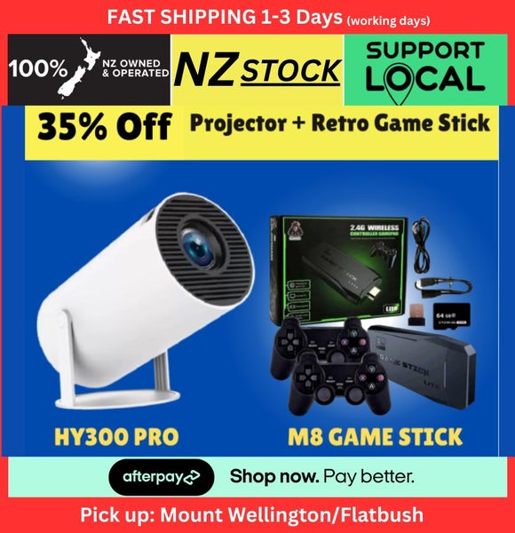4K HY300 PRO Projector Android 11 Smart TV + M8 Retro TV Game Stick 2xController64636677571842110