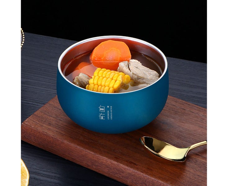 Double Layer Bowl 316 Stainless Steel Heat Insulation Rice Bowls Tableware Carousel 5