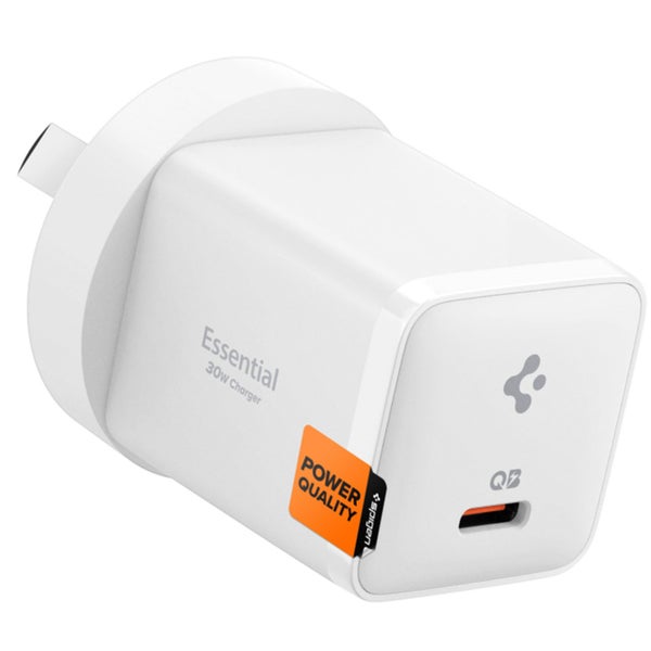Spigen Essential 30W USB-C PD GaN Fast Charging Wall Charger - (3 Pack) - White Carousel 2