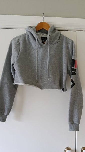Fila crop grey logo hoodie M Carousel 1