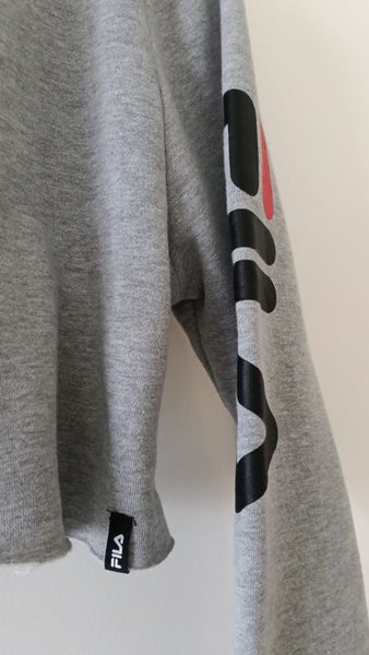 Fila crop grey logo hoodie M Carousel 2