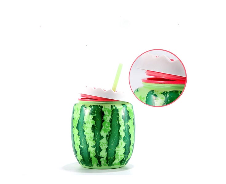 Fruit Shape Cup Double Layer Straw Cold Insulation Leakproof Plastic Cup for Carousel 2