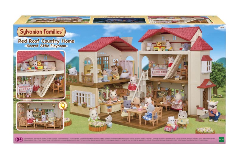 Sylvanian Families Red Roof Country Home With Attic Playset Carousel 1