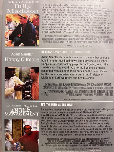 Happy Gilmore / Billy Madison / Anger Management (Triple Pack)64620472215553113