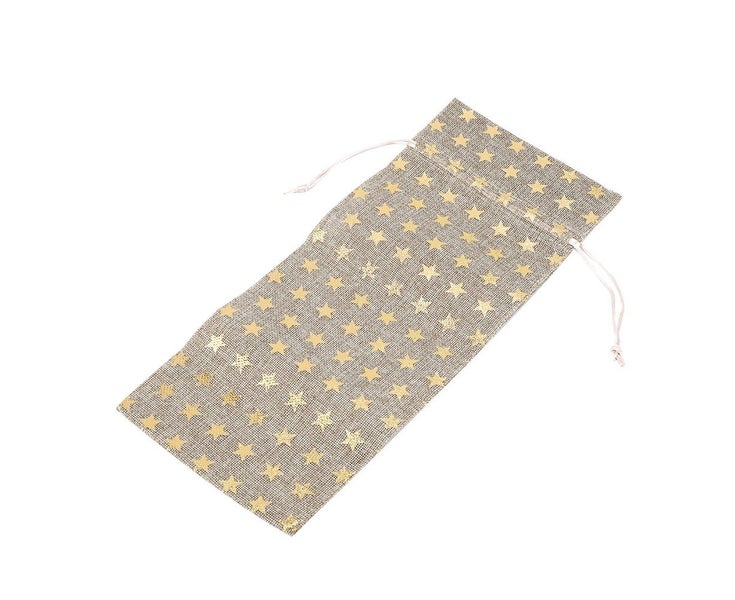 8pcs Simple Linen Fabric Wine Bag with Drawstring Champagne Decorative Cover Carousel 2