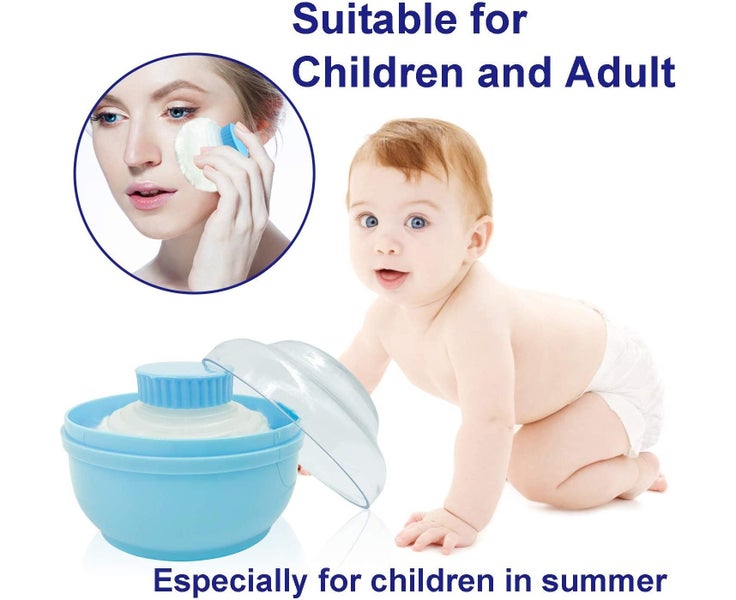 Storage Body Powder Container, Large 3.5" Fluffy Body After-bath(blue) Carousel 2