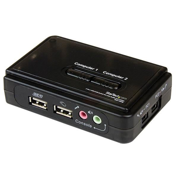 StarTech 2 Port Black USB KVM Switch Kit with Audio and Cables Carousel 1