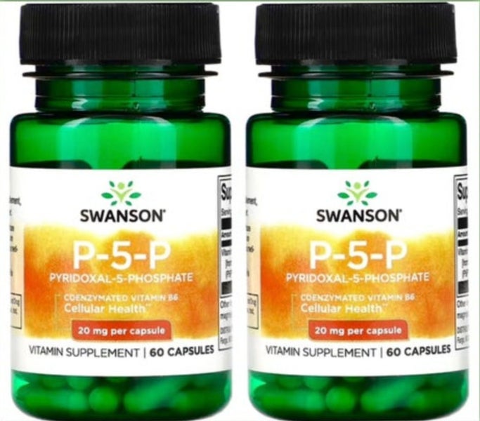 «2 BOTTLE» VITAMIN B6, P-5-P STRENGTH 20 MG, 60 CAPS/SWANSON E127 Carousel 1