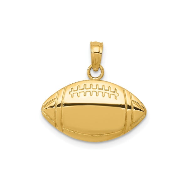 14k Yellow Gold Football Pendant, 13x18mm Carousel 1