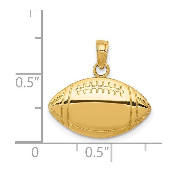 14k Yellow Gold Football Pendant, 13x18mm Carousel 3