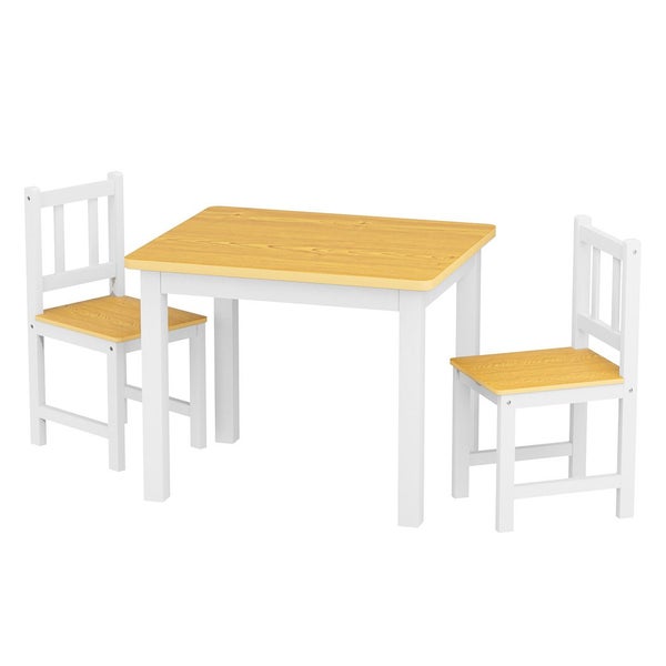 Bopeep Kids Table and Chairs Set Wooden Study Play Desk Children Activity 3Pcs Carousel 1