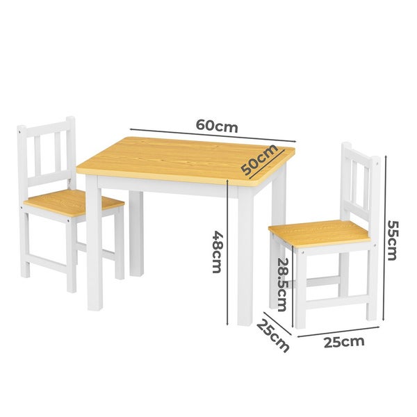 Bopeep Kids Table and Chairs Set Wooden Study Play Desk Children Activity 3Pcs Carousel 10