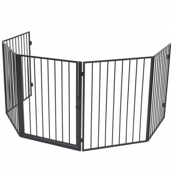 vidaXL Pet Fireplace Fence Steel Black Carousel 2
