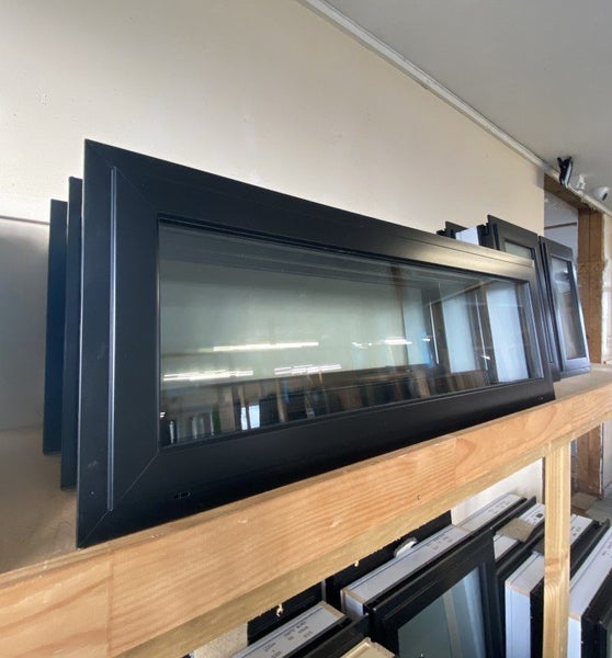 NEW Double Glazed Aluminium Window 1200 x 400 Matte Black Carousel 1