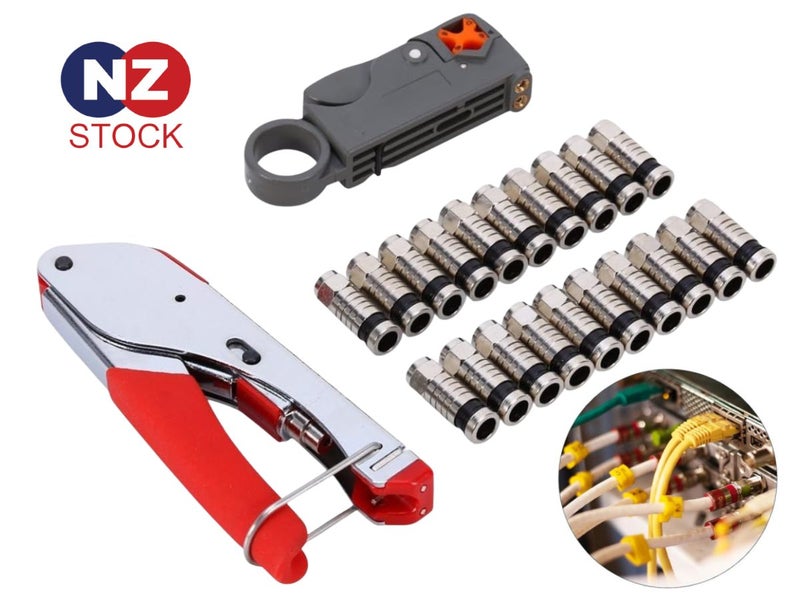 Tool Coax Rg59 Rg6 F Connector Fitting Crimper Cable Kit NZ Clearance Carousel 1