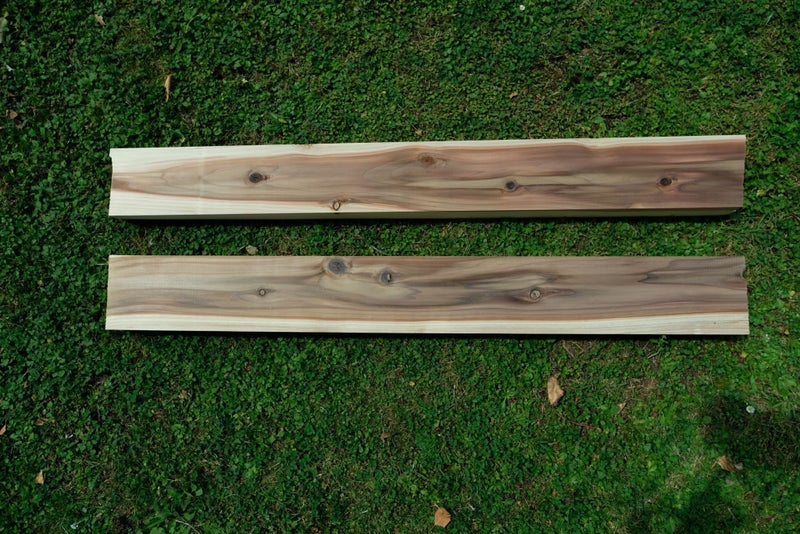 LARGE SOLID JAPANESE CEDAR TIMBER SLAB - Dry, Untreated. Circa 3 metre lengths Carousel 13