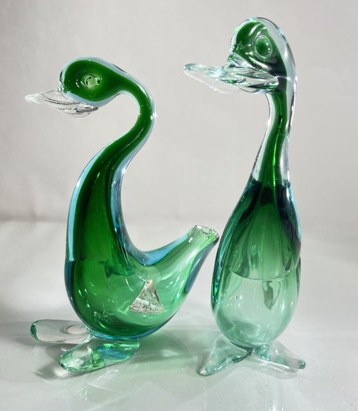 Pair of Murano Sommerso Glass Goose Decanters – Drioli, by Ferro & Lazzarini Carousel 1