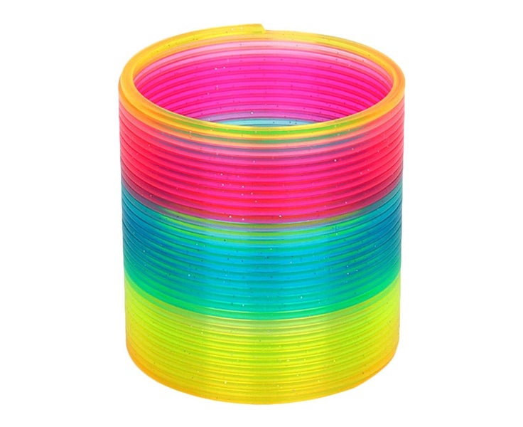 Rainbow Coil Spring Toy, Classic Novelty and Colorful Neon Plastic Toy Party Carousel 1