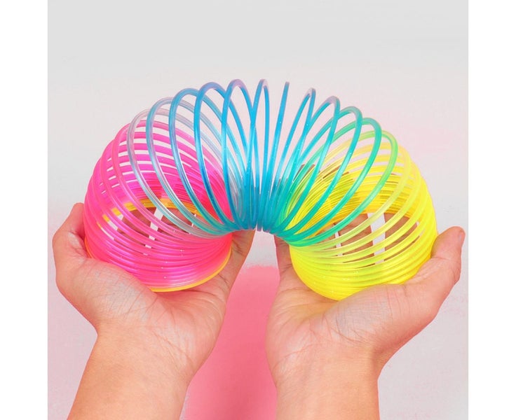 Rainbow Coil Spring Toy, Classic Novelty and Colorful Neon Plastic Toy Party Carousel 2